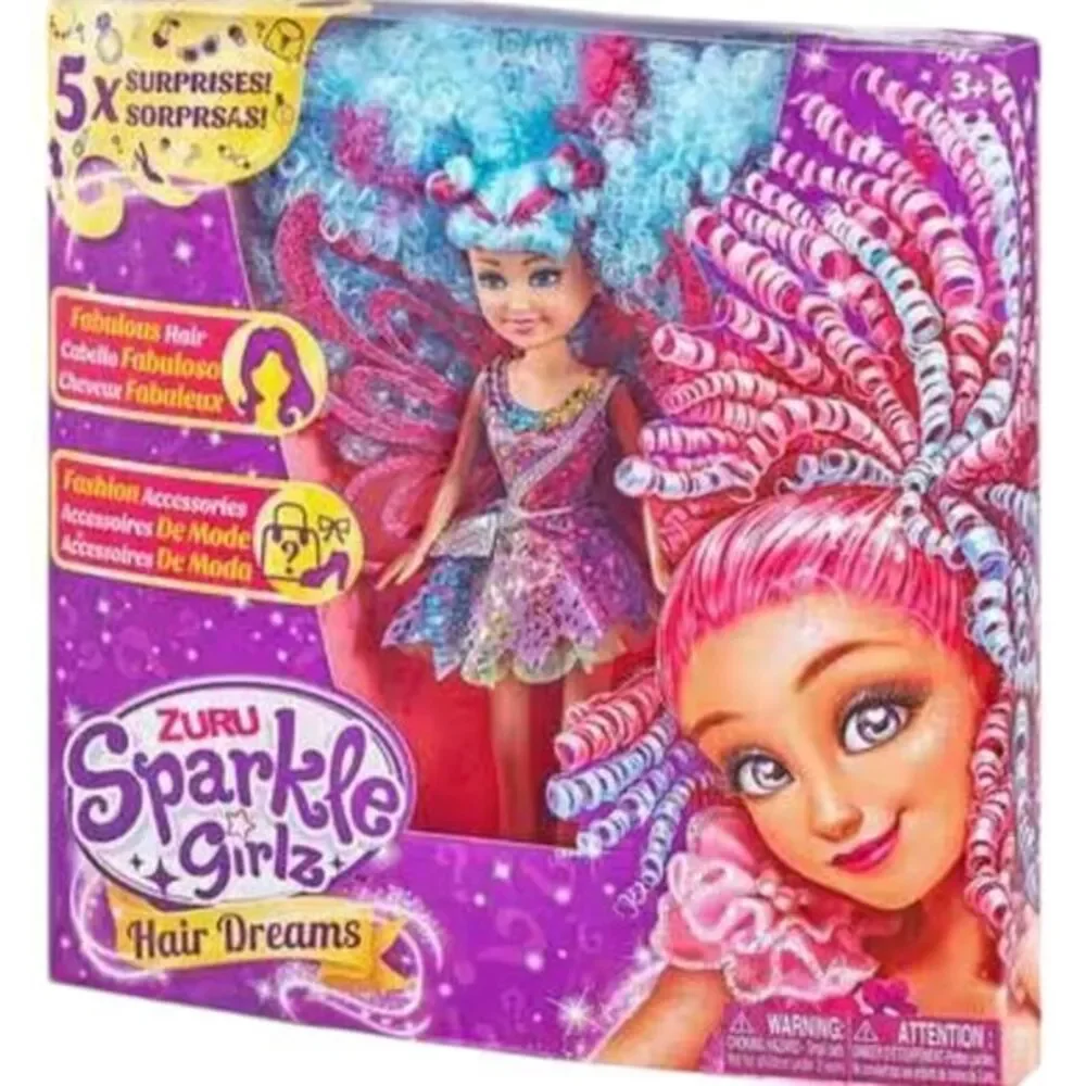 NEW Sparkle Doll Girlz Hair Dreams Rainbow Fairy 10.5
